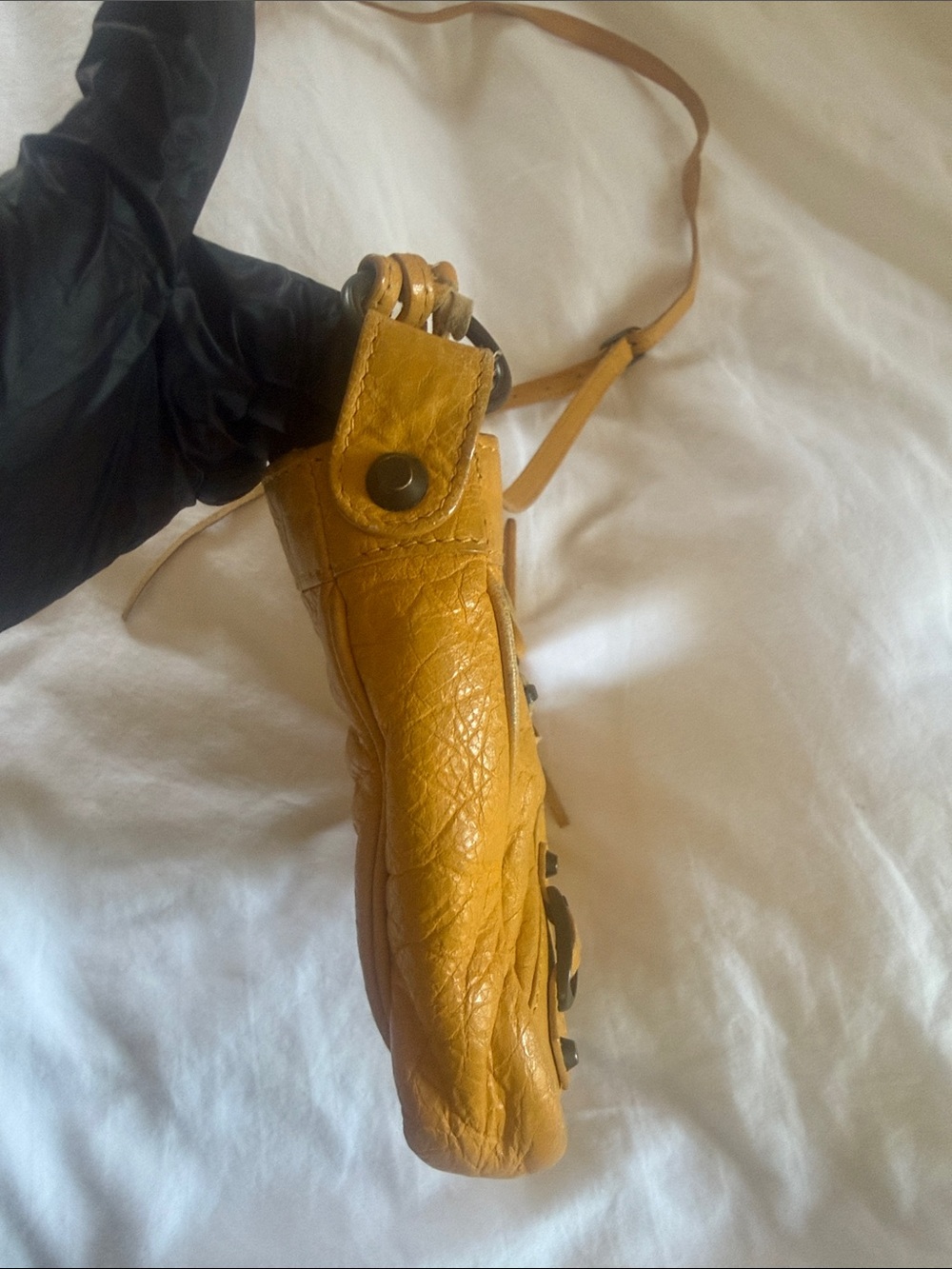 Balenciaga Mustard Leather Crossbody with Tassel Details - Picture 6 of 9